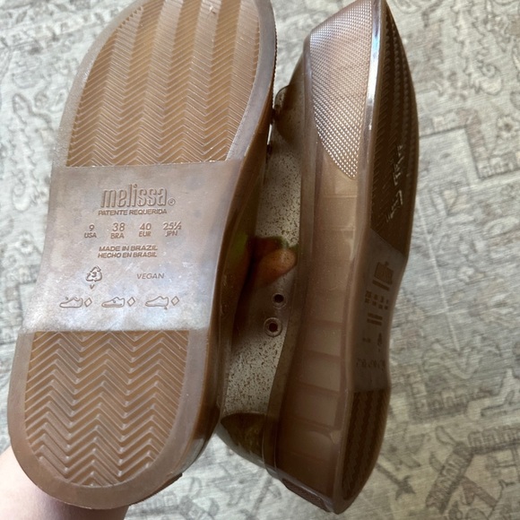 Melissa Gold Neutral metallic platforms jelly sneakers tennis shoes y2k brats - Picture 4 of 5